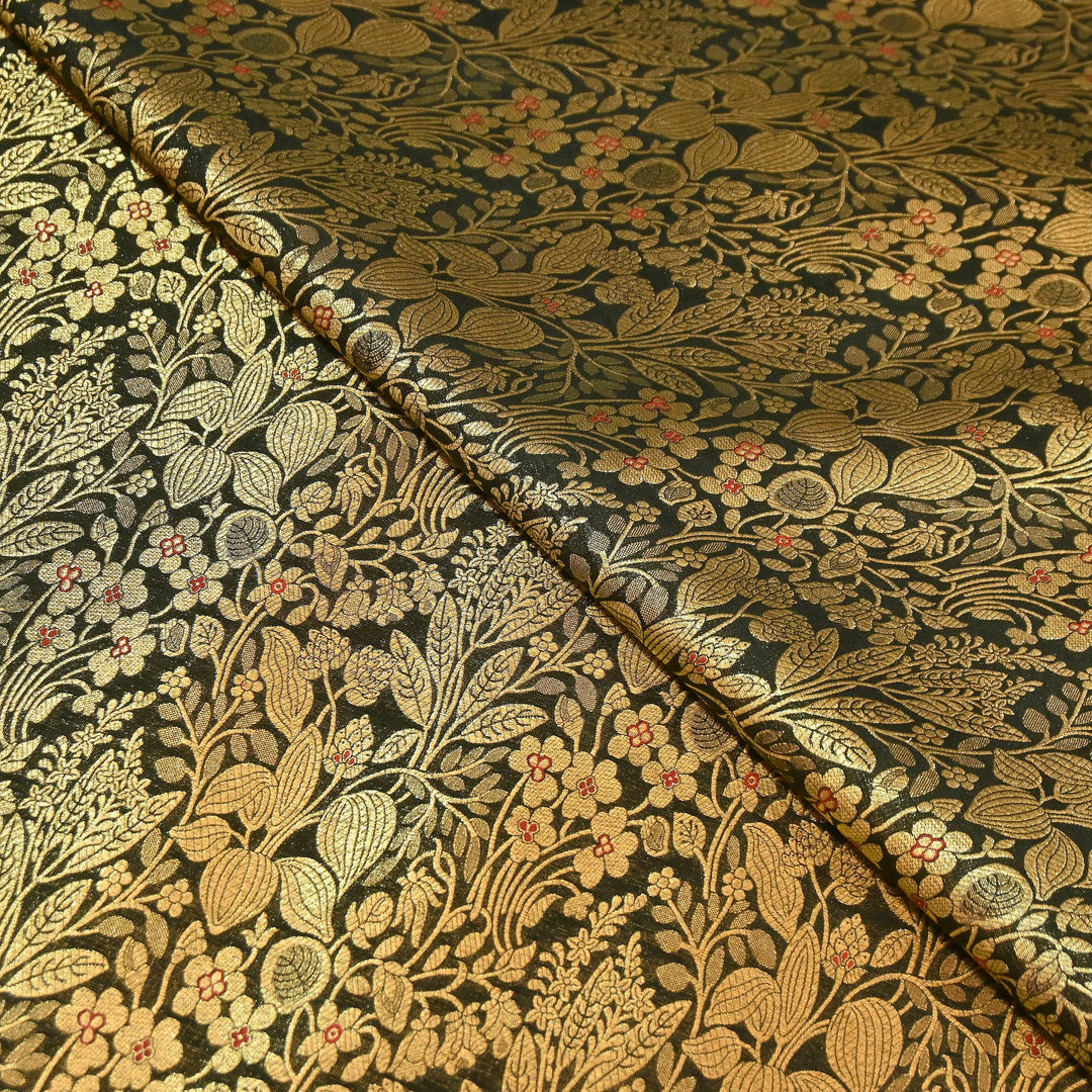 Paudi Mina Jaal Brocade Fabric – Traditional Designer Banarasi-Style Brocade | HSO240-2