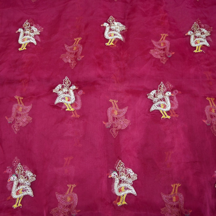 Pure Silk Organza Cut Dana & Zari Embroidery Fabric