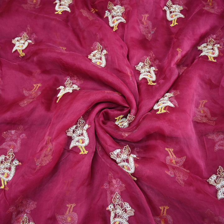 Pure Silk Organza Cut Dana & Zari Embroidery Fabric