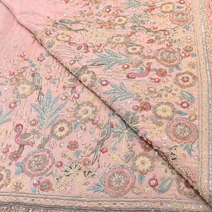 Premium Crepe Moti & Sequence Embroidery Fabric | Designer Fabric - V2651C-5