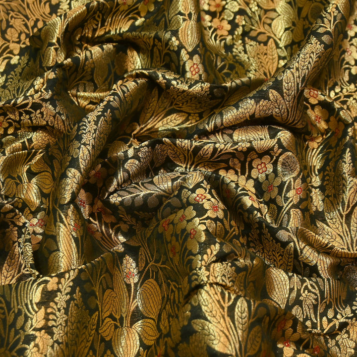 Paudi Mina Jaal Brocade Fabric – Traditional Designer Banarasi-Style Brocade | HSO240-2