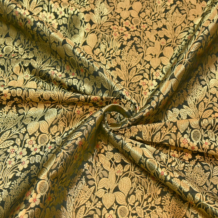 Paudi Mina Jaal Brocade Fabric – Traditional Designer Banarasi-Style Brocade | HSO240-2