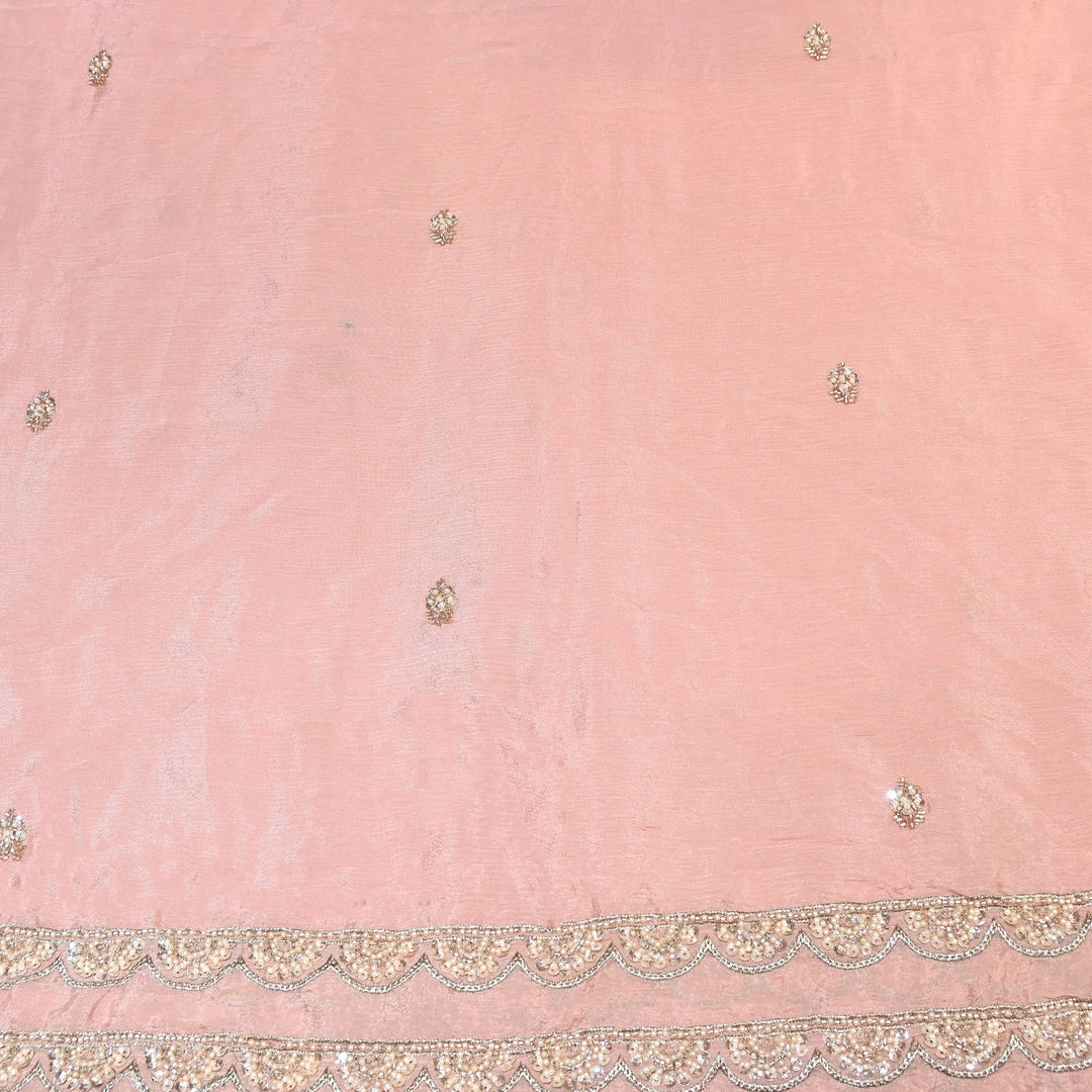 Chinon Moti & Sequence Embroidery Fabric | Designer Fabric - V2652C-5