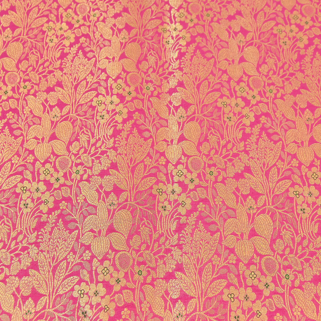 Paudi Mina Jaal Brocade Fabric – Traditional Designer Banarasi-Style Brocade | HSO240-3