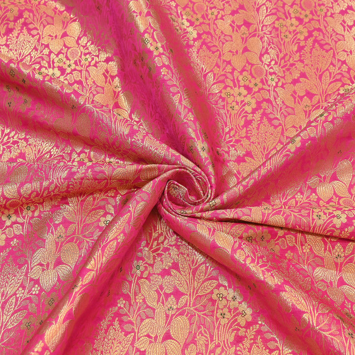 Paudi Mina Jaal Brocade Fabric – Traditional Designer Banarasi-Style Brocade | HSO240-3
