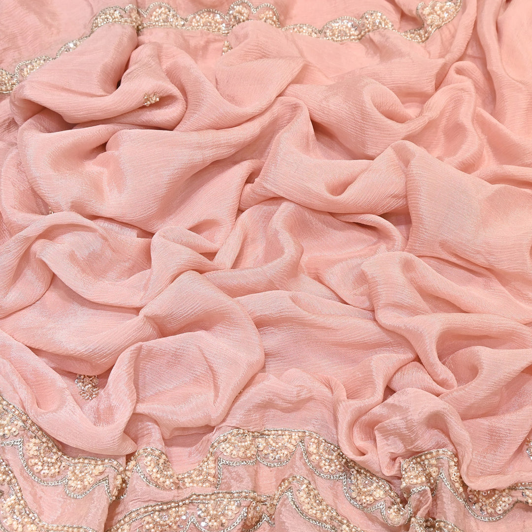 Chinon Moti & Sequence Embroidery Fabric | Designer Fabric - V2652C-5