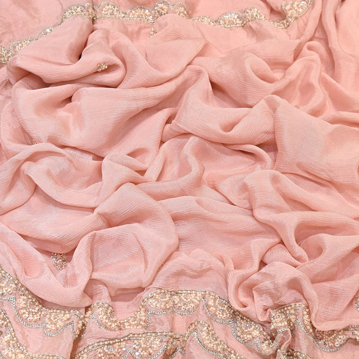 Chinon Moti & Sequence Embroidery Fabric | Designer Fabric - V2652C-5