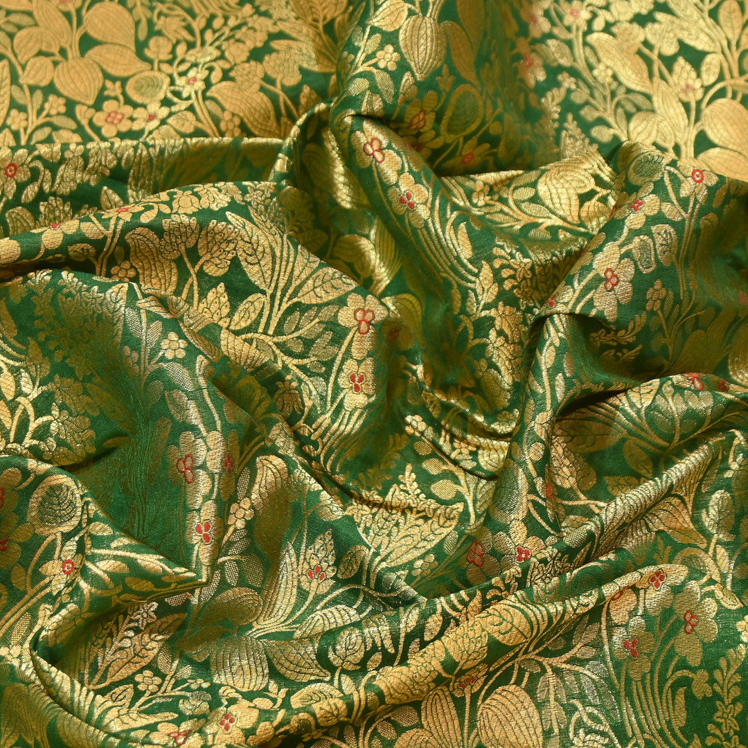 Paudi Mina Jaal Brocade Fabric – Traditional Designer Banarasi-Style Brocade | HSO240-4