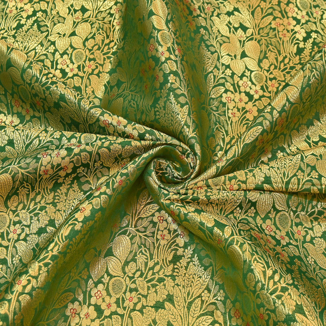 Paudi Mina Jaal Brocade Fabric – Traditional Designer Banarasi-Style Brocade | HSO240-4