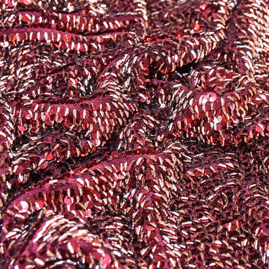 Imported Heavy Beaded & Sequin Embroidery Net Fabric 60" | 26287510-02