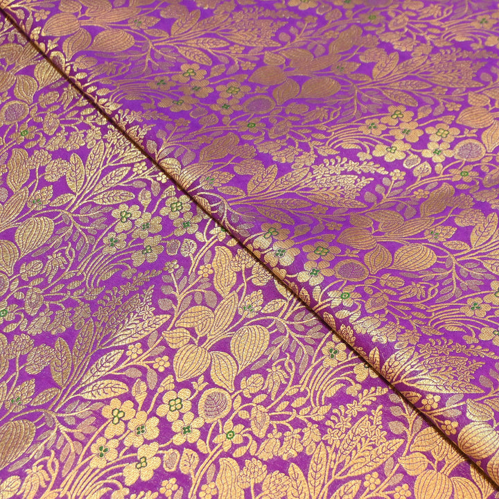 Paudi Mina Jaal Brocade Fabric – Traditional Designer Banarasi-Style Brocade | HSO240-5