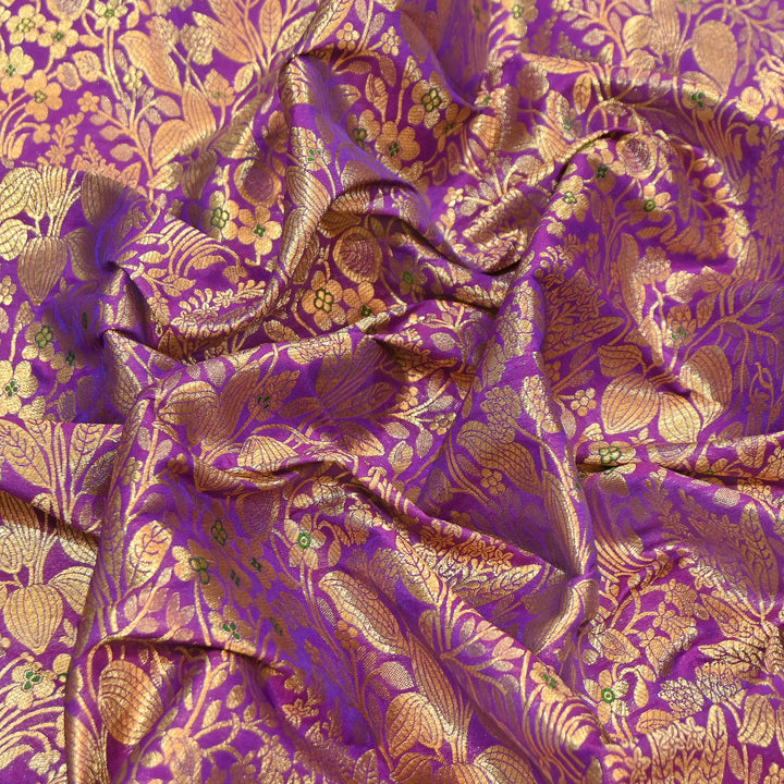 Paudi Mina Jaal Brocade Fabric – Traditional Designer Banarasi-Style Brocade | HSO240-5