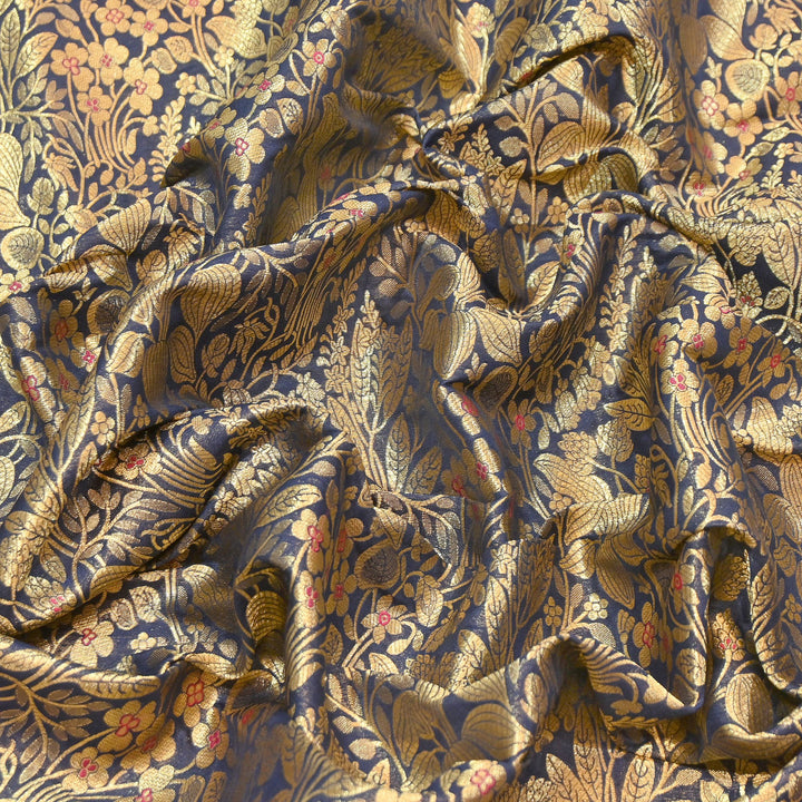 Paudi Mina Jaal Brocade Fabric – Traditional Designer Banarasi-Style Brocade | HSO240-6