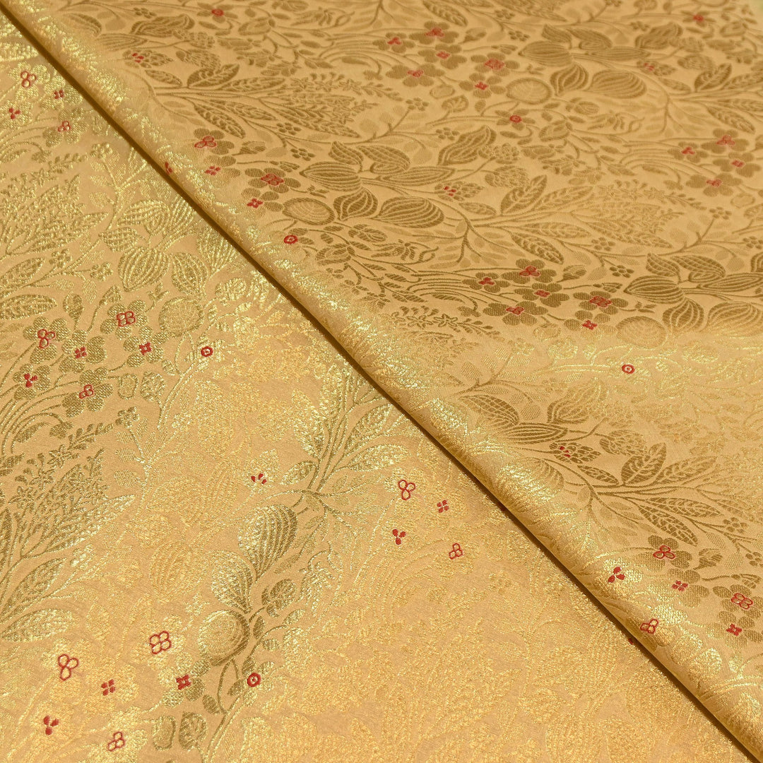 Paudi Mina Jaal Brocade Fabric – Traditional Designer Banarasi-Style Brocade | HSO240-7