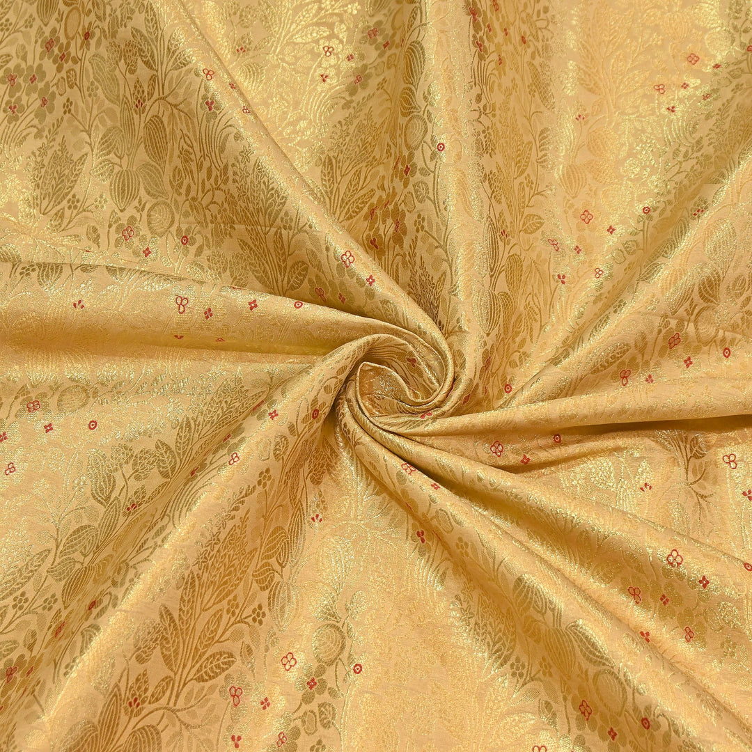 Paudi Mina Jaal Brocade Fabric – Traditional Designer Banarasi-Style Brocade | HSO240-7