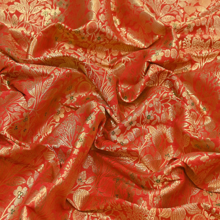 Paudi Mina Jaal Brocade Fabric – Traditional Designer Banarasi-Style Brocade | HSO240-8