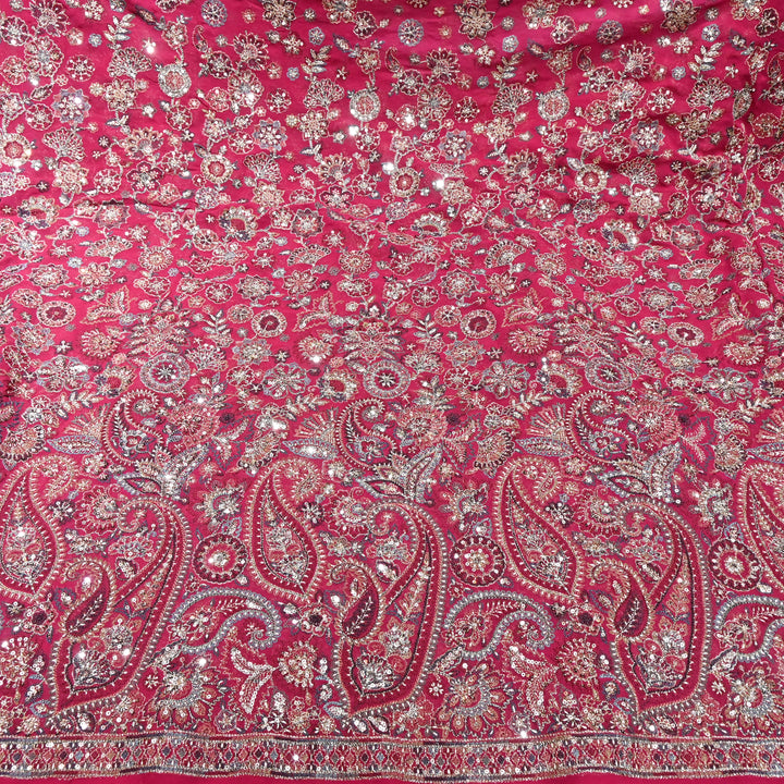 Luxury Geoegette Thread & Sequence Embrodered Fabric - Designer Fabric D28787-1