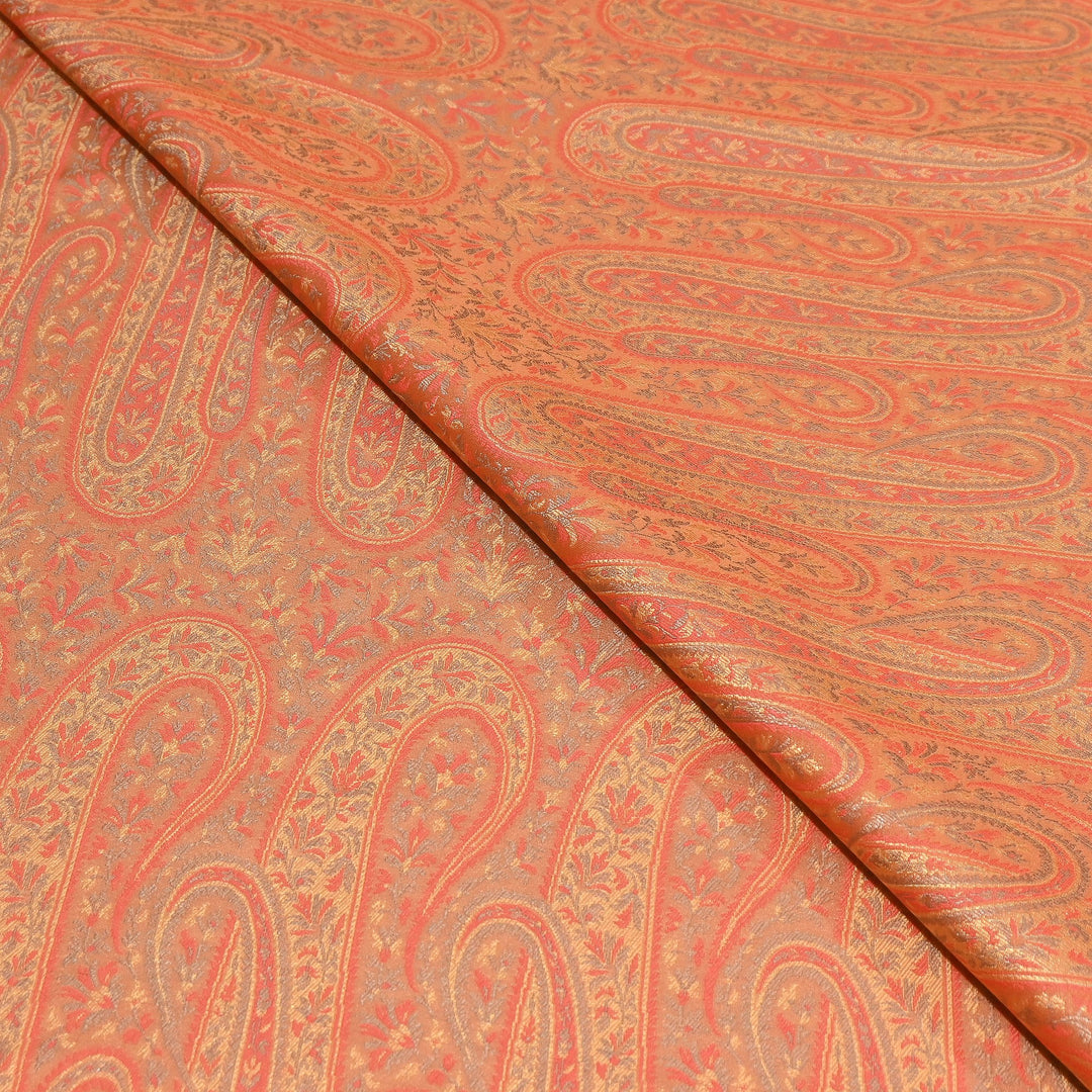 Resham Tehra Tanchui Brocade Fabric – Premium Traditional Designer Silk Brocade | HS0250-4