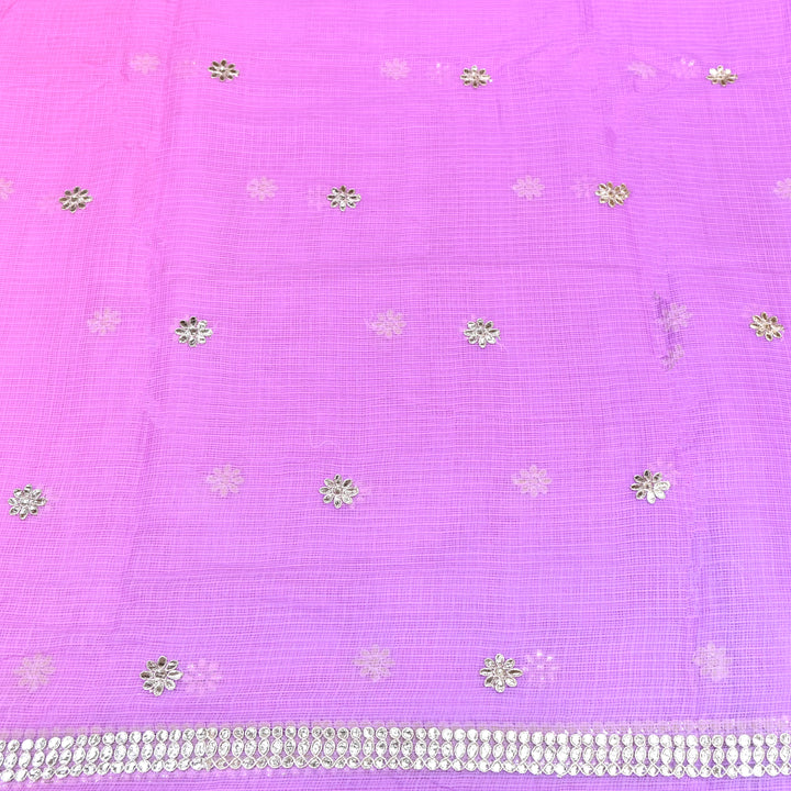 Kota Zari Foil Embroidery Fabric – Lightweight Designer Ethnic Fabric 200156-3