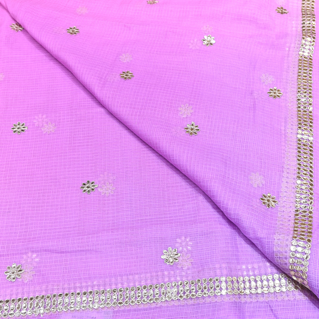 Kota Zari Foil Embroidery Fabric – Lightweight Designer Ethnic Fabric 200156-3