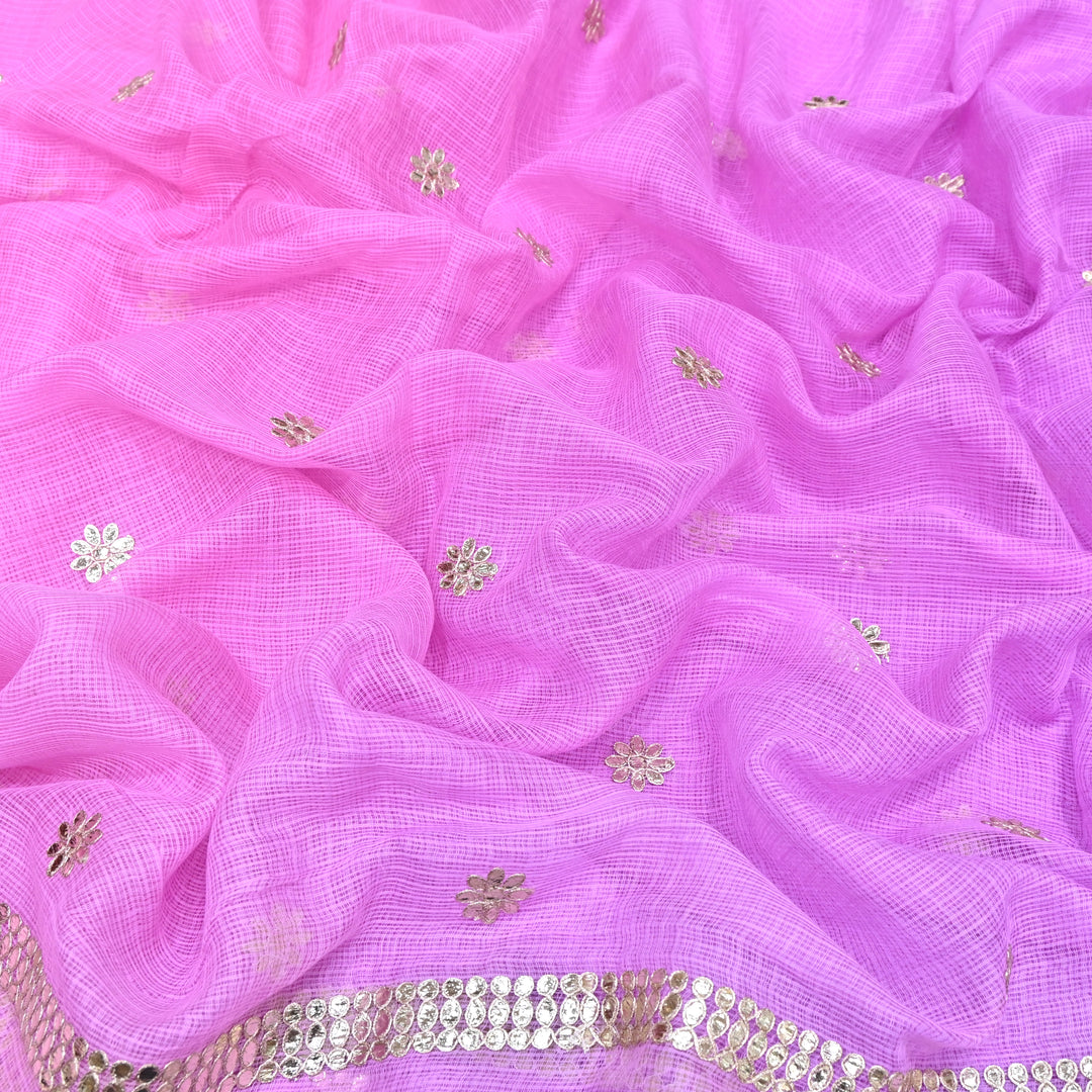 Kota Zari Foil Embroidery Fabric – Lightweight Designer Ethnic Fabric 200156-3