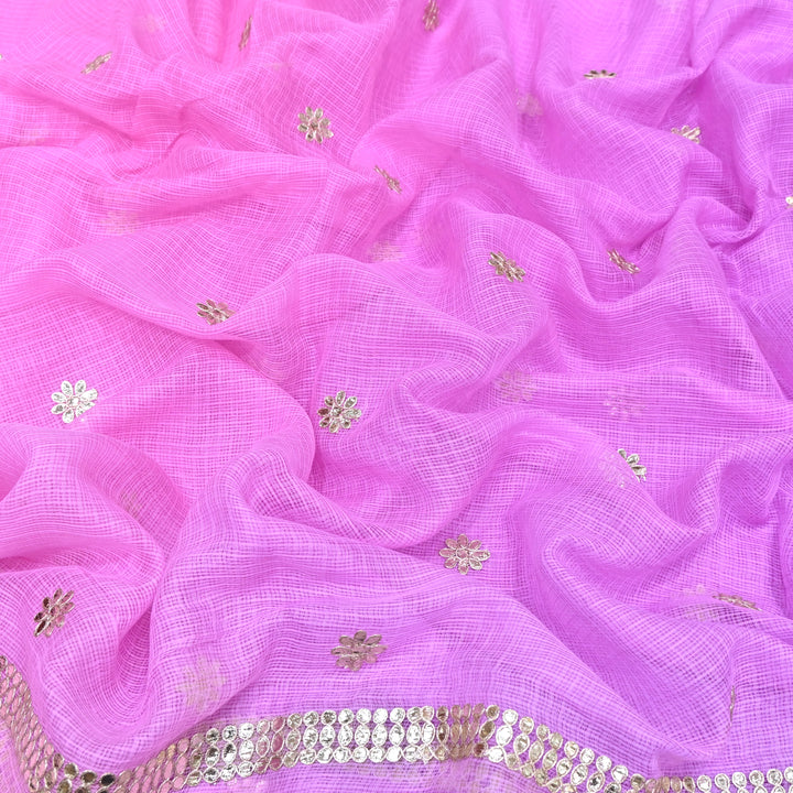 Kota Zari Foil Embroidery Fabric – Lightweight Designer Ethnic Fabric 200156-3