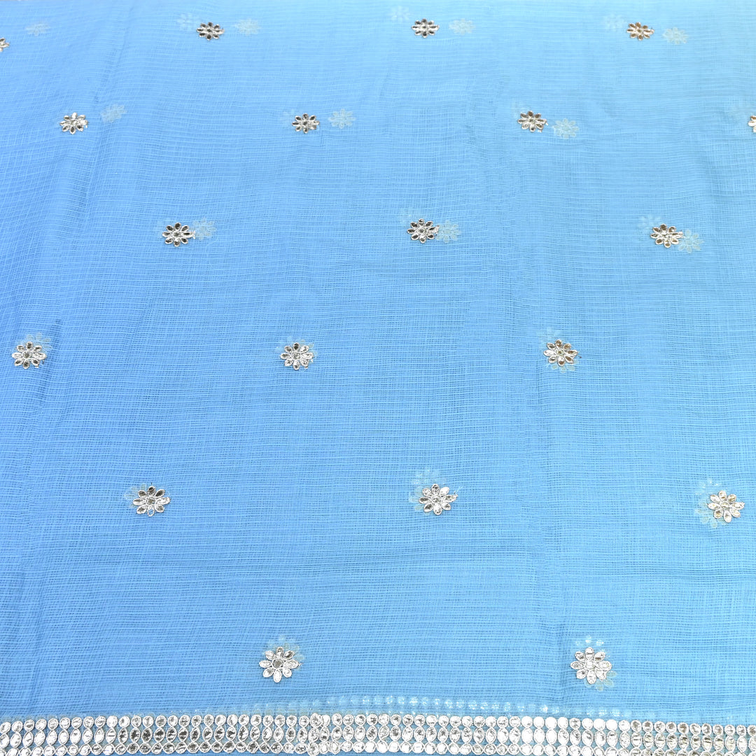 Kota Zari Foil Embroidery Fabric – Lightweight Designer Ethnic Fabric 200156-4