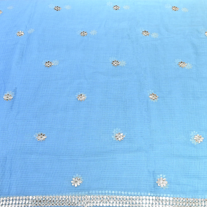 Kota Zari Foil Embroidery Fabric – Lightweight Designer Ethnic Fabric 200156-4