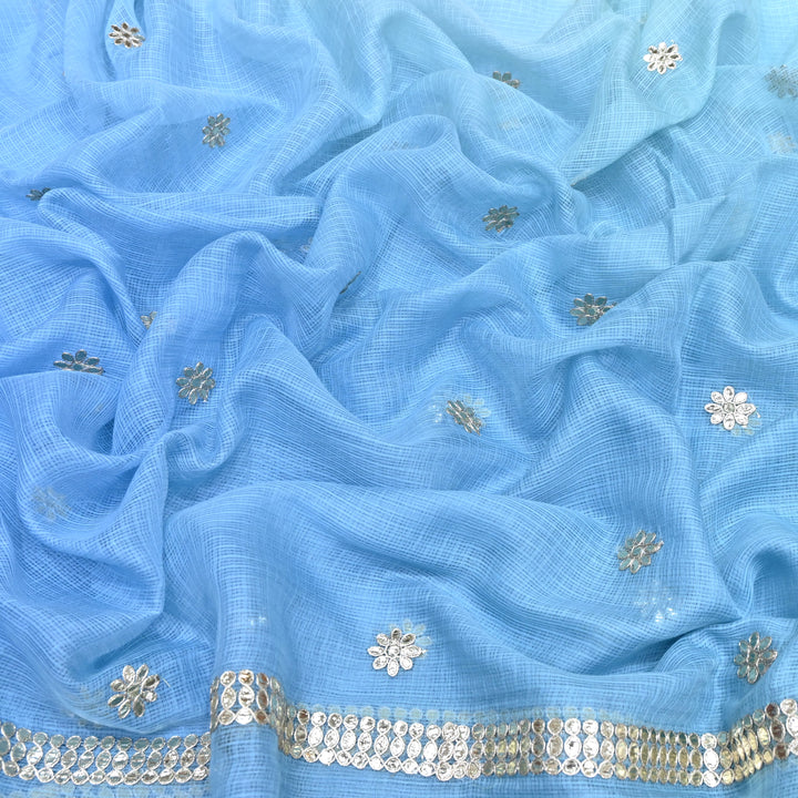 Kota Zari Foil Embroidery Fabric – Lightweight Designer Ethnic Fabric 200156-4