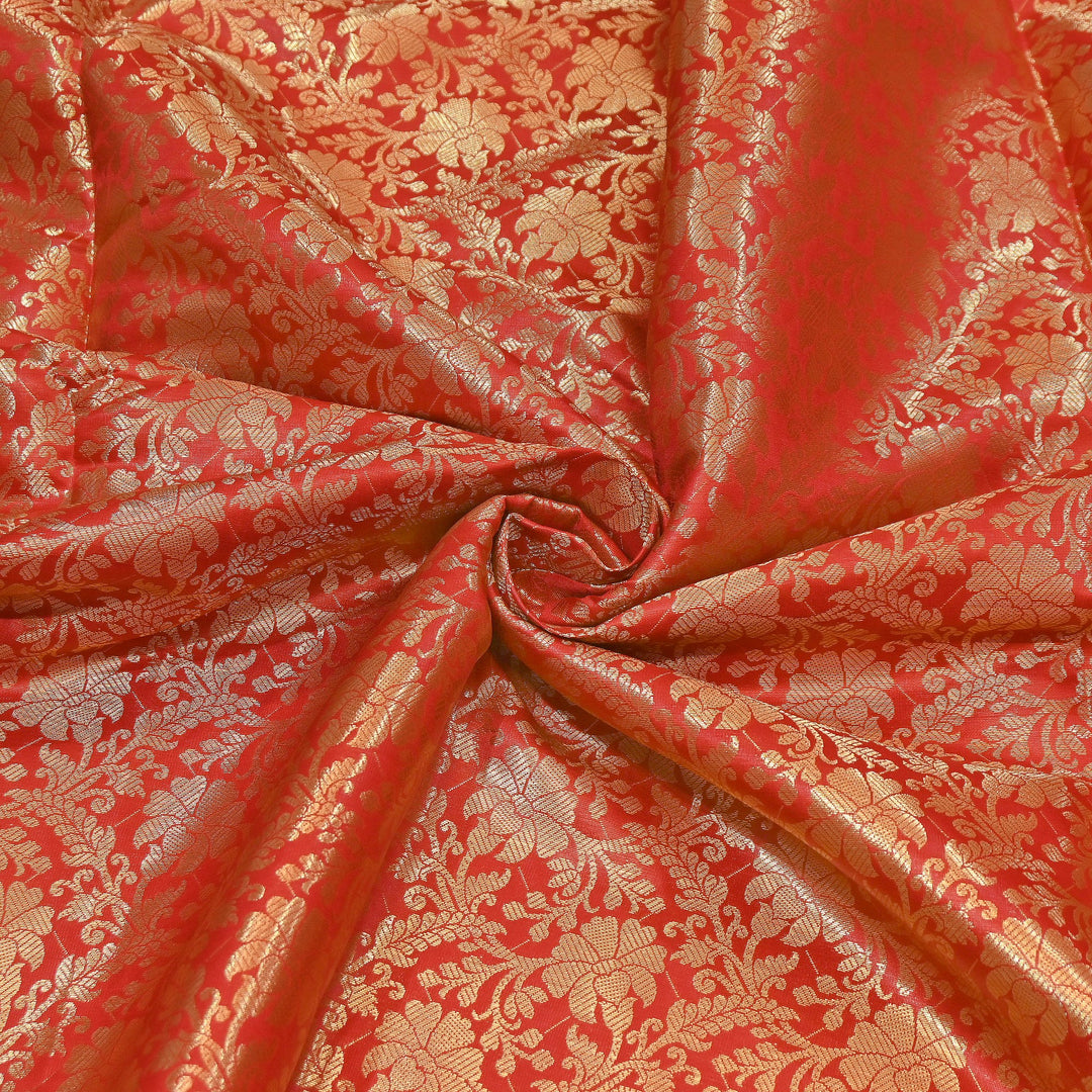 Art Zari Brocade Fabric – Traditional Designer Ethnic Wear Fabric | SAT010-2