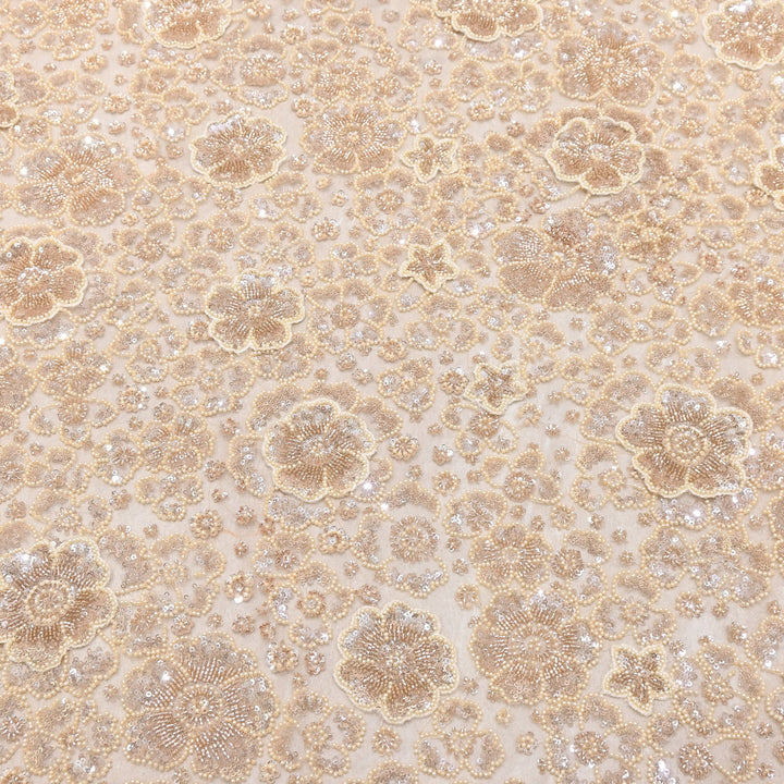 Premium Net Moti & Sequins Embroidery Fabric | Designer Fabrics | V2791C-04