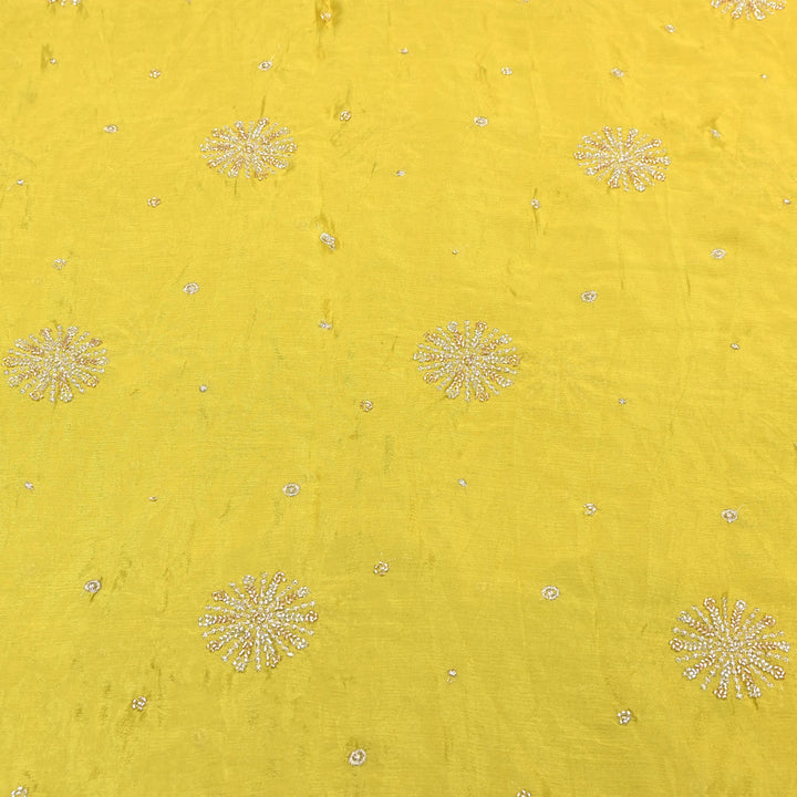Chinon Zari & Moti Work Embroidery Fabric | Designer Fabric - V2615C-3