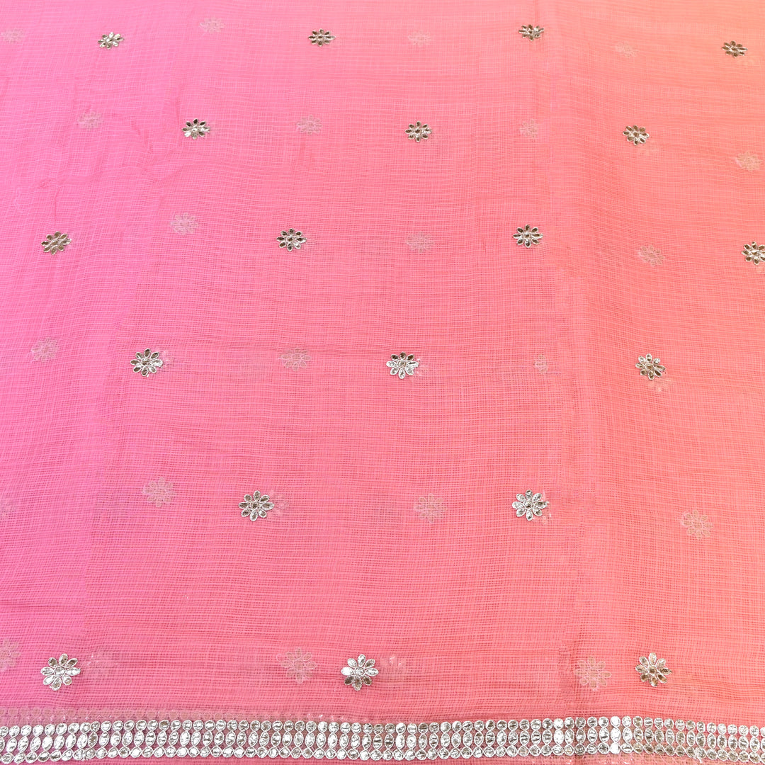 Kota Zari Foil Embroidery Fabric – Lightweight Designer Ethnic Fabric 200156-5