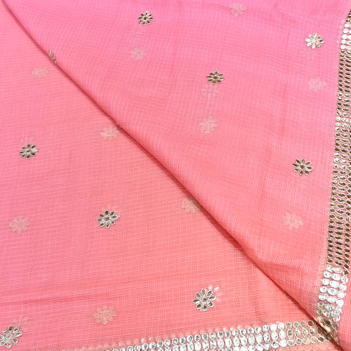 Kota Zari Foil Embroidery Fabric – Lightweight Designer Ethnic Fabric 200156-5