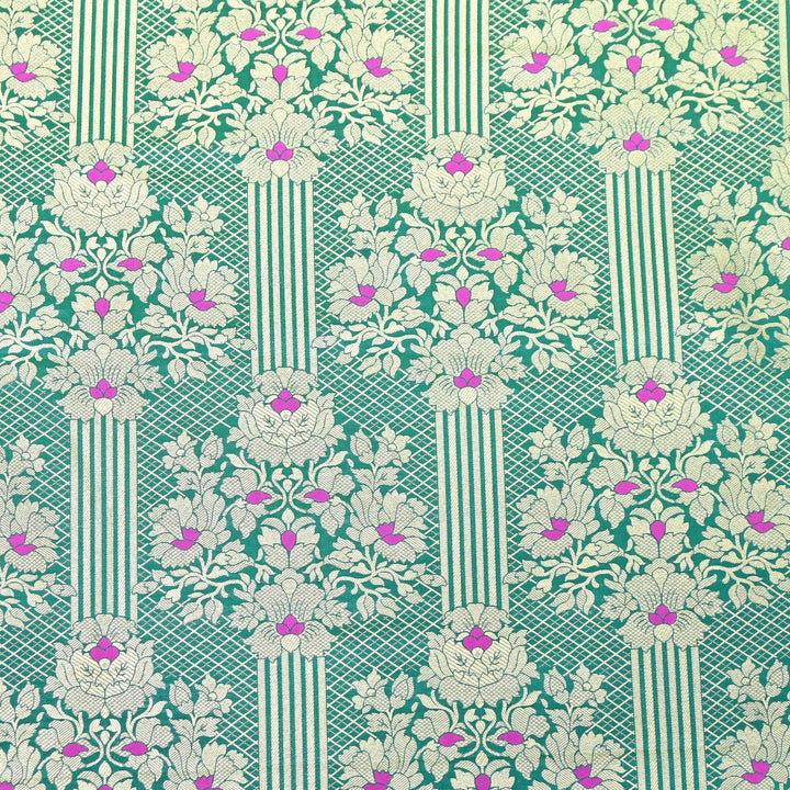 Premium Paudi Brocade Mina Jaal Fabric | Designer Fabric | ZZ0230-12