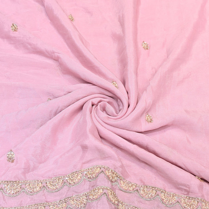 Premium Chinon Moti & Sequence Embroidery Dupatta Fabric | Designer Fabric - V2652C-1
