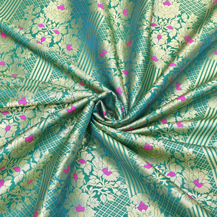Premium Paudi Brocade Mina Jaal Fabric | Designer Fabric | ZZ0230-12