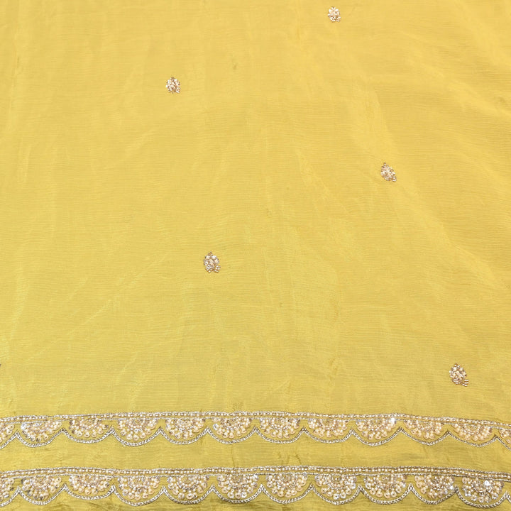 Premium Chinon Moti & Sequence Embroidery Dupatta Fabric | Designer Fabric - V2652C-2