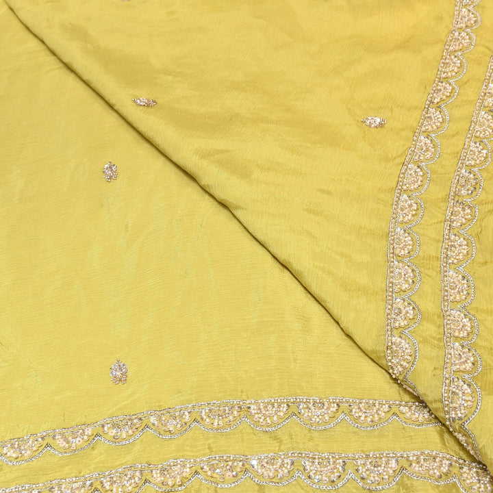 Premium Chinon Moti & Sequence Embroidery Dupatta Fabric | Designer Fabric - V2652C-2