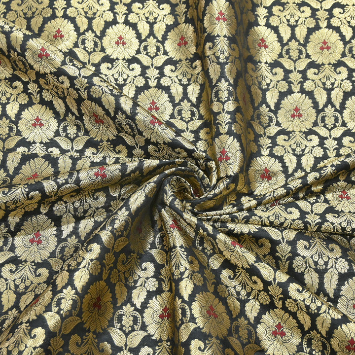 Premium Satin Mina Zari Brocade Fabric | Designer Fabric | ZZ1217-11
