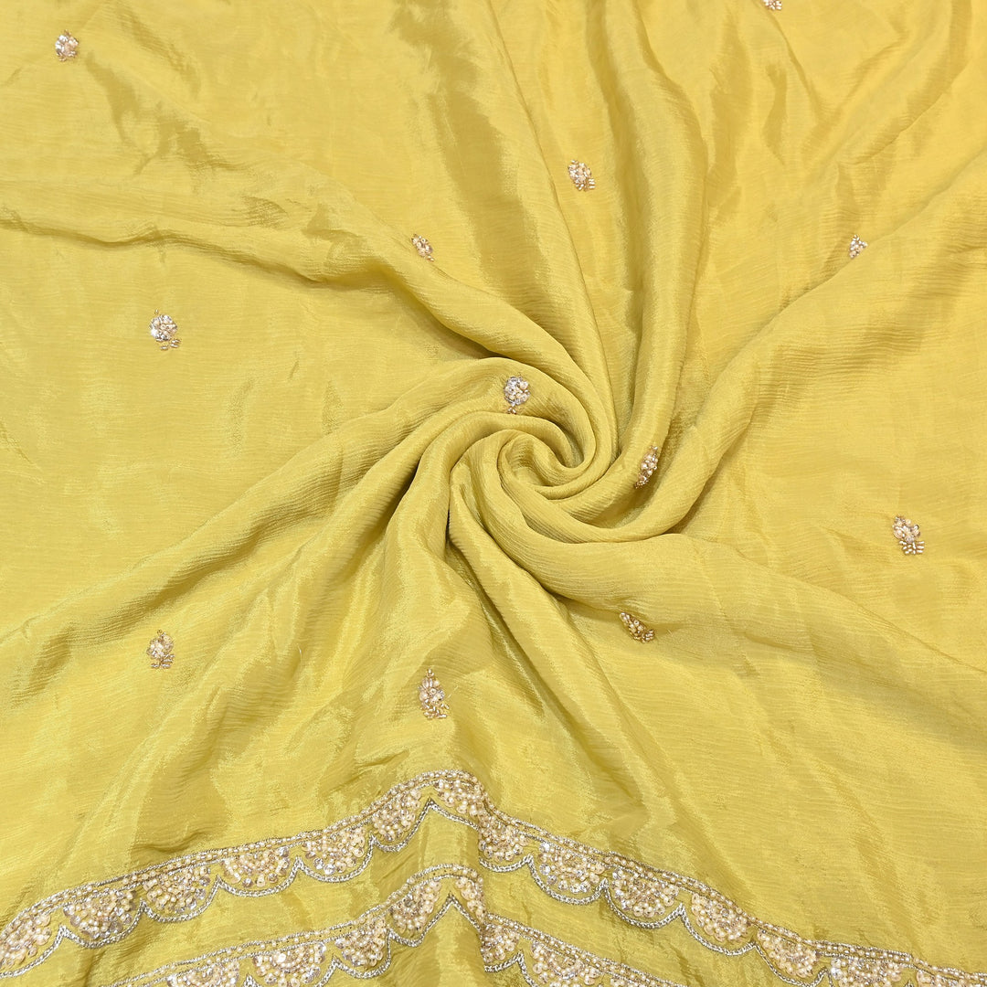 Premium Chinon Moti & Sequence Embroidery Dupatta Fabric | Designer Fabric - V2652C-2