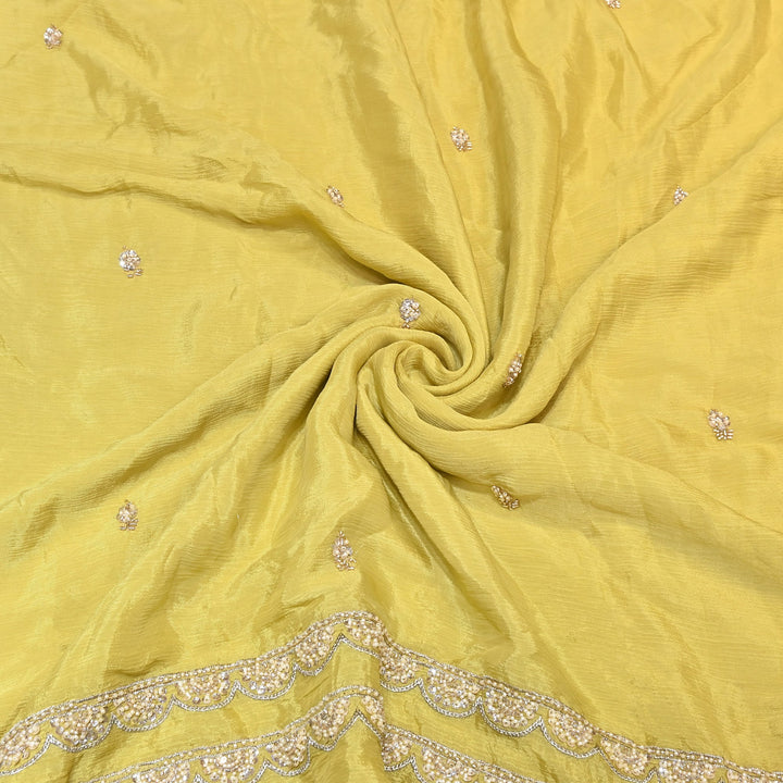 Premium Chinon Moti & Sequence Embroidery Dupatta Fabric | Designer Fabric - V2652C-2
