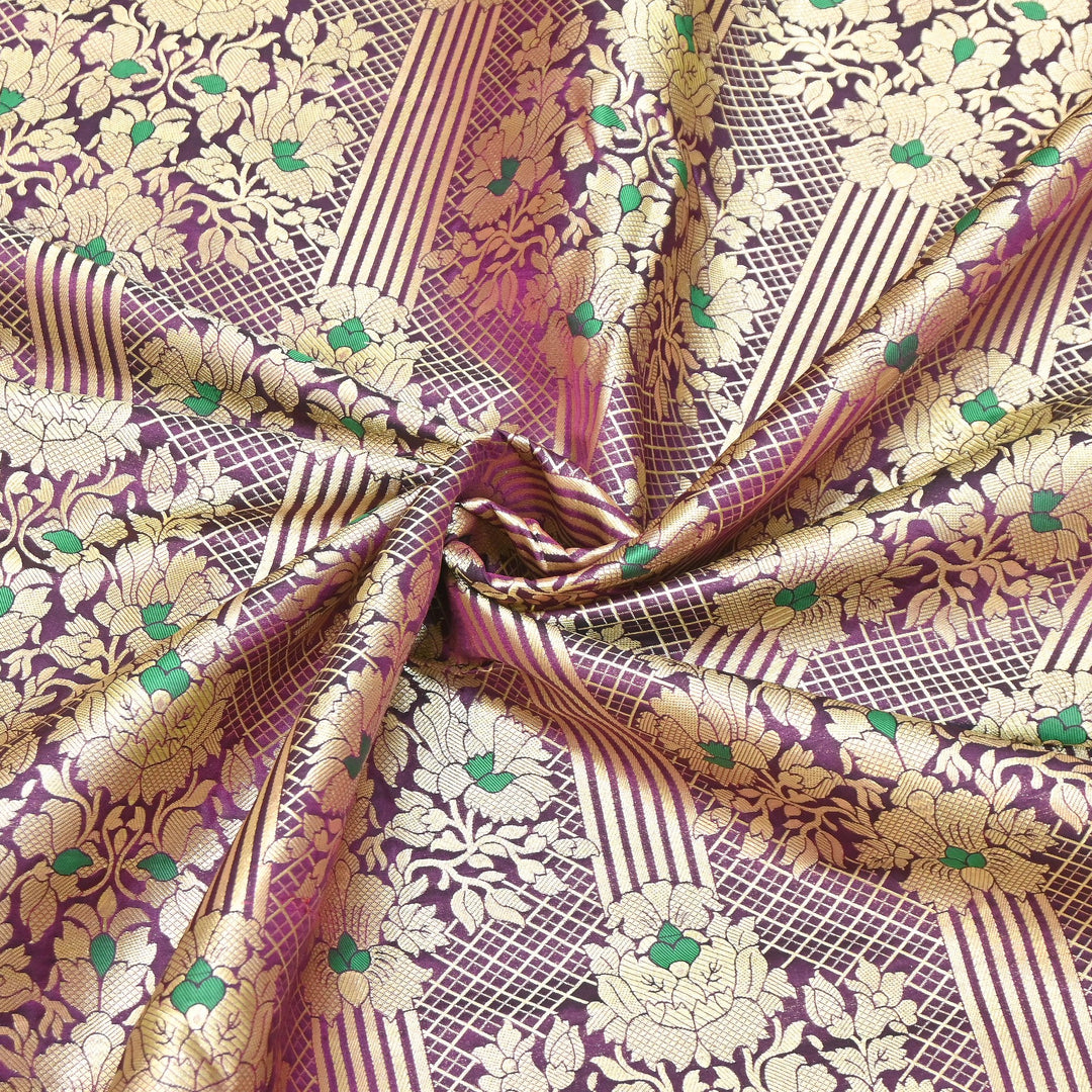 Premium Paudi Brocade Mina Jaal Fabric | Designer Fabric | ZZ0230-13