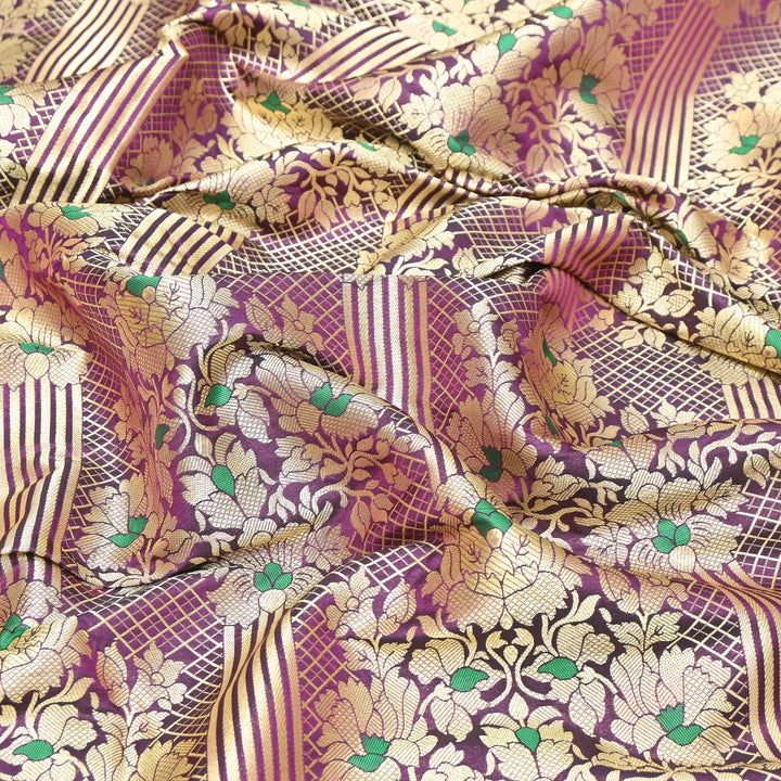 Premium Paudi Brocade Mina Jaal Fabric | Designer Fabric | ZZ0230-13