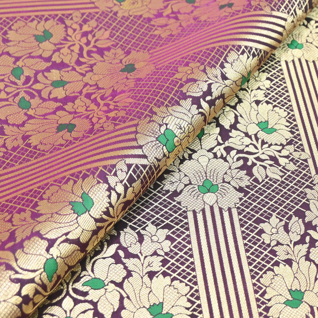 Premium Paudi Brocade Mina Jaal Fabric | Designer Fabric | ZZ0230-13