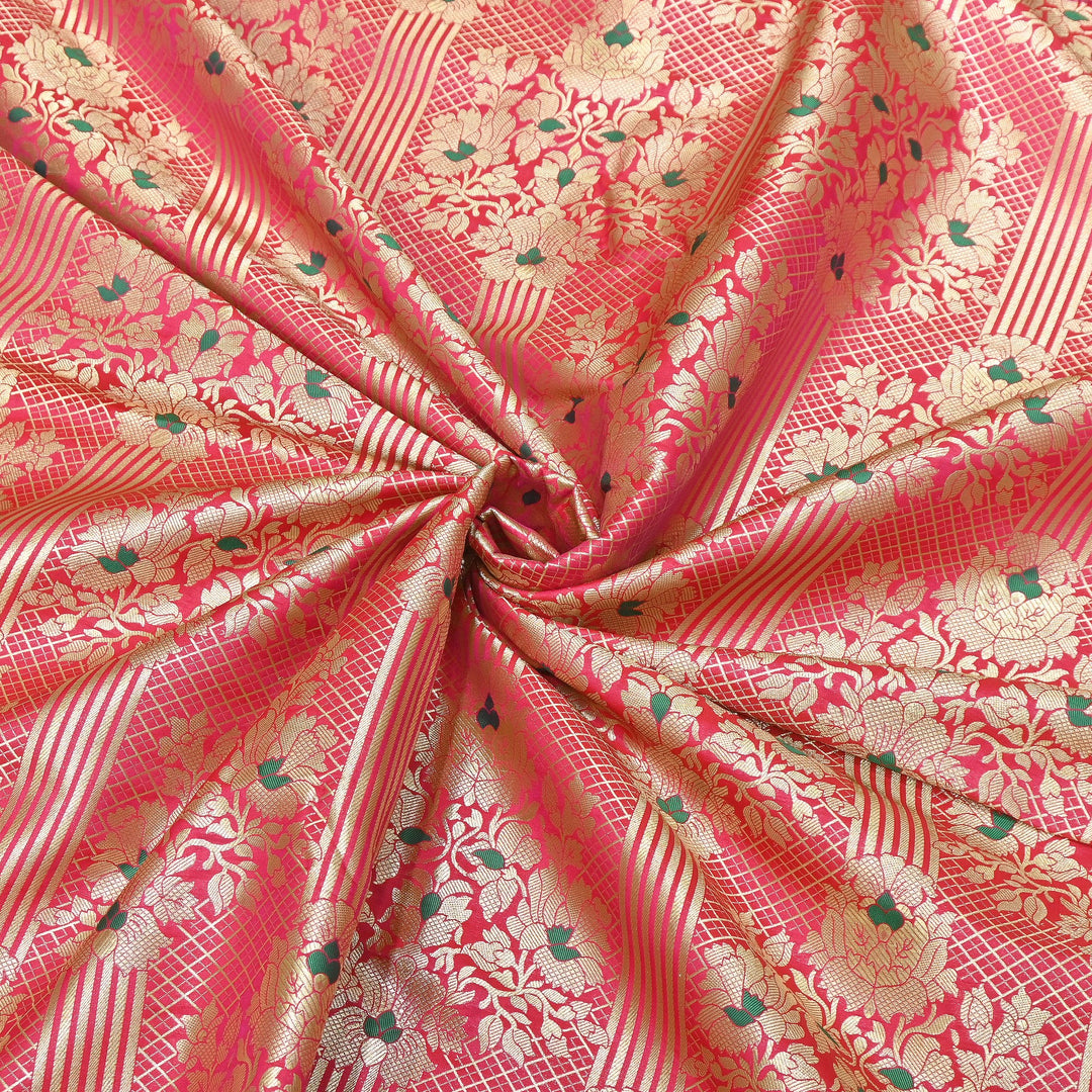 Premium Paudi Brocade Mina Jaal Fabric | Designer Fabric | ZZ0230-14