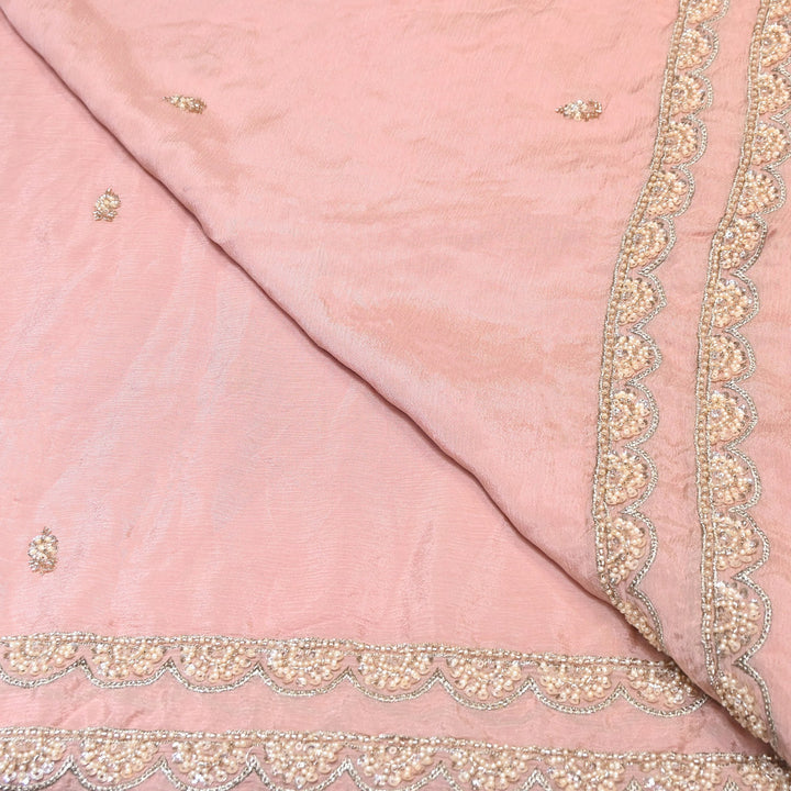 Premium Chinon Moti & Sequence Embroidery Dupatta Fabric | Designer Fabric - V2652C-3