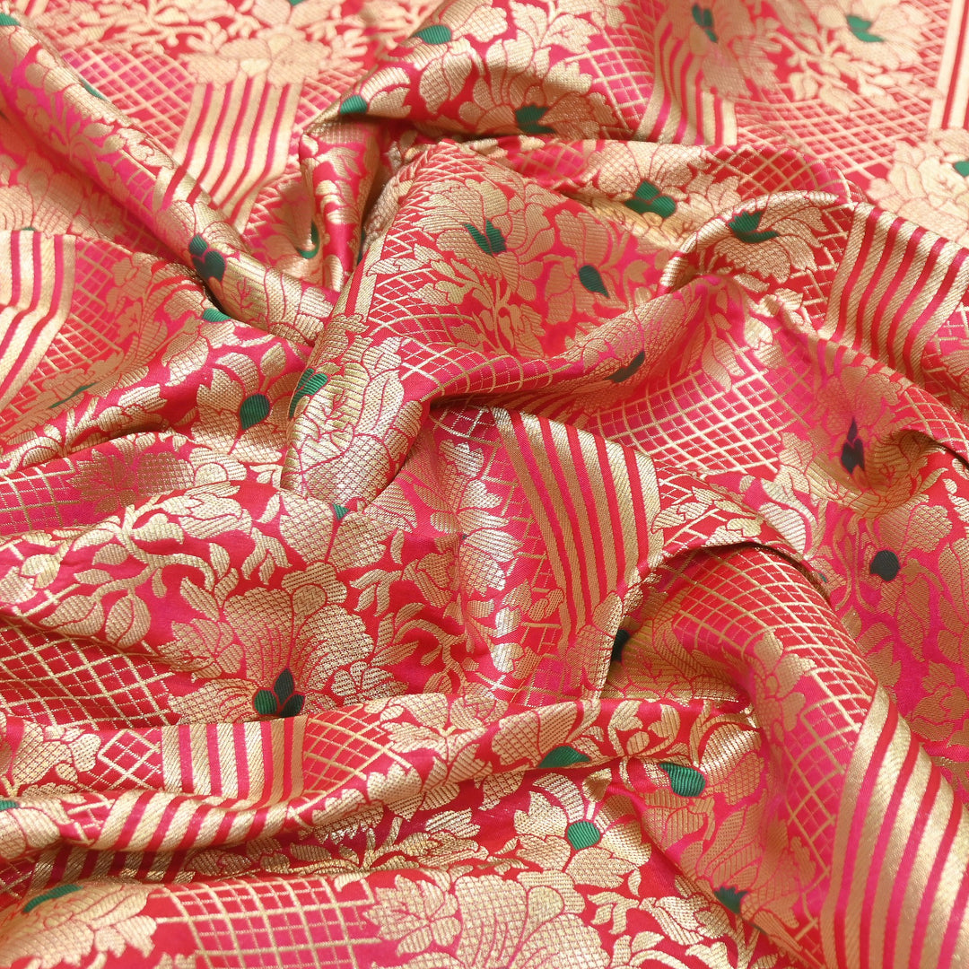Premium Paudi Brocade Mina Jaal Fabric | Designer Fabric | ZZ0230-14