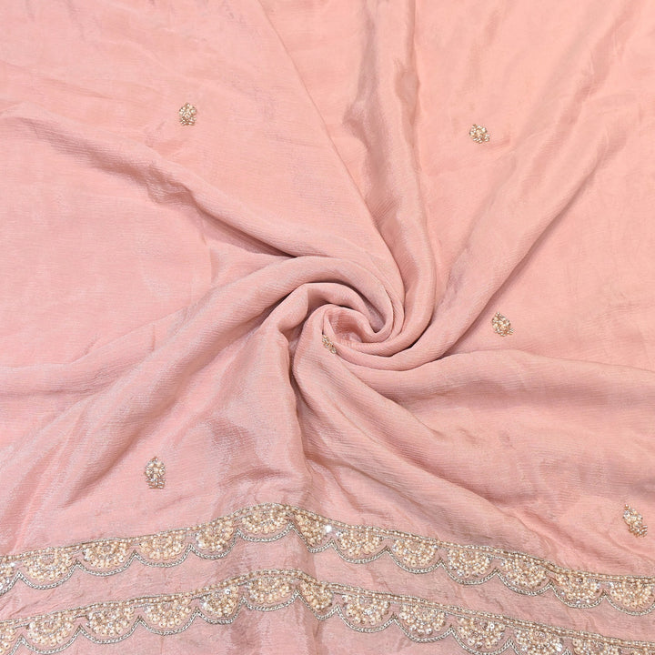 Premium Chinon Moti & Sequence Embroidery Dupatta Fabric | Designer Fabric - V2652C-3