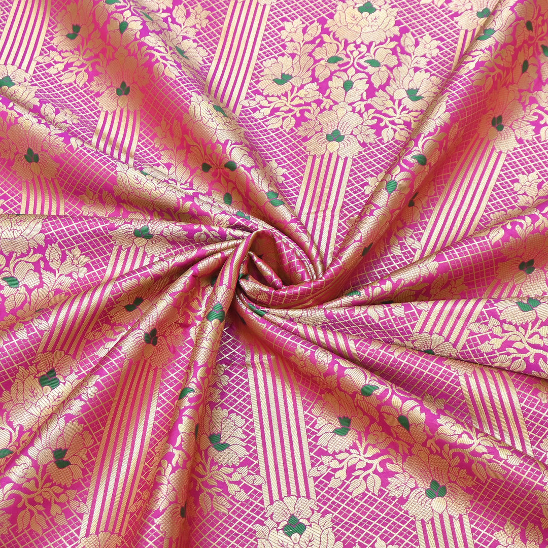 Premium Paudi Brocade Mina Jaal Fabric | Designer Fabric | ZZ0230-15